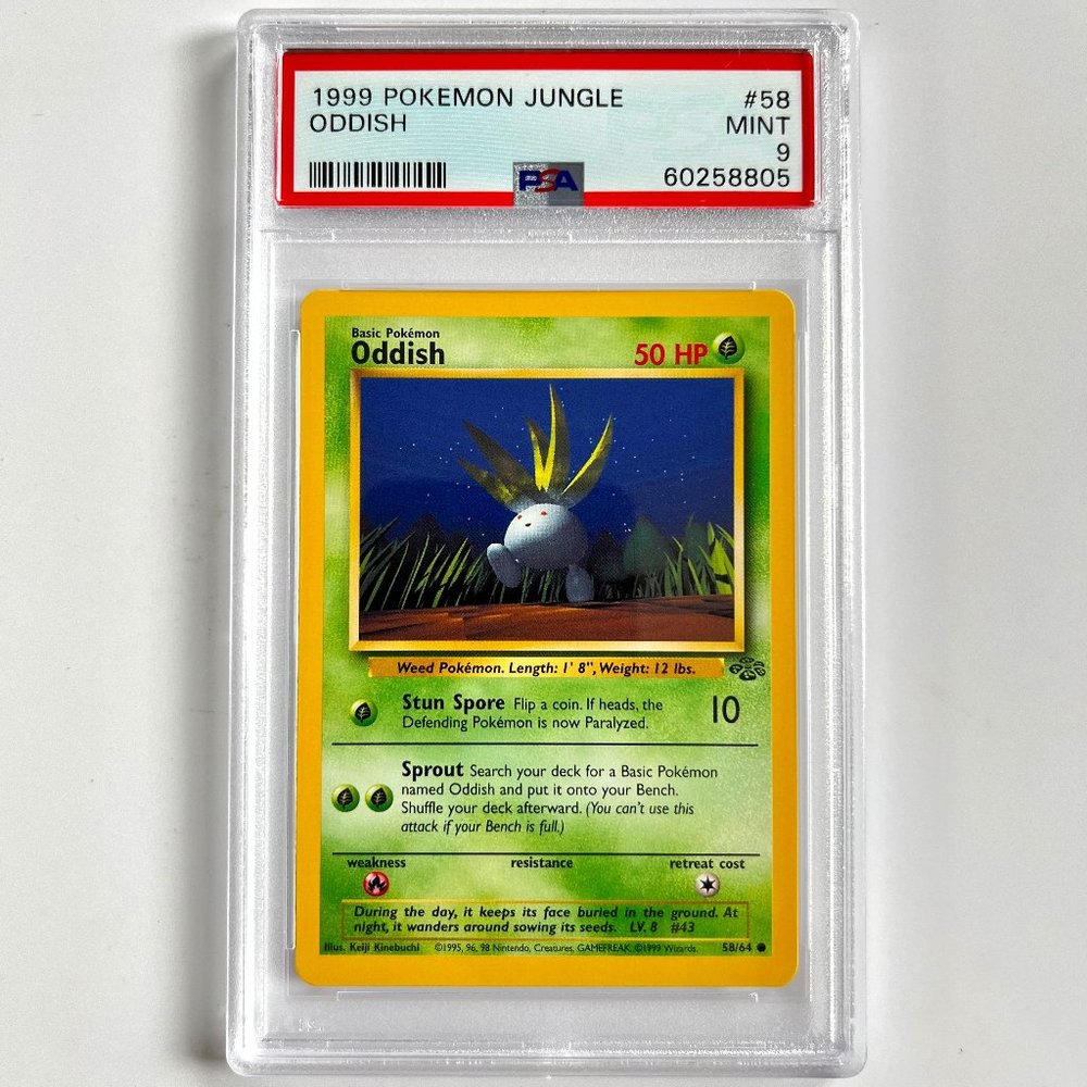 PSA 9 Oddish Mint 58/64  Jungle Set Unlimited 1999 Pokémon 60258805